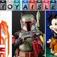 Hasbro's NERF Destiny 2 Gjallarhorn, Hasbro's The Black Series Book of Boba Fett Boba Fett, and Super7's Animaniacs Yakko.